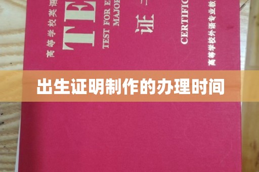 嵩县出生证明制作的办理时间