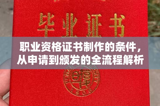 嵩县职业资格证书制作的条件，从申请到颁发的全流程解析