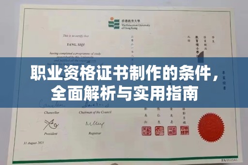 嵩县职业资格证书制作的条件，全面解析与实用指南
